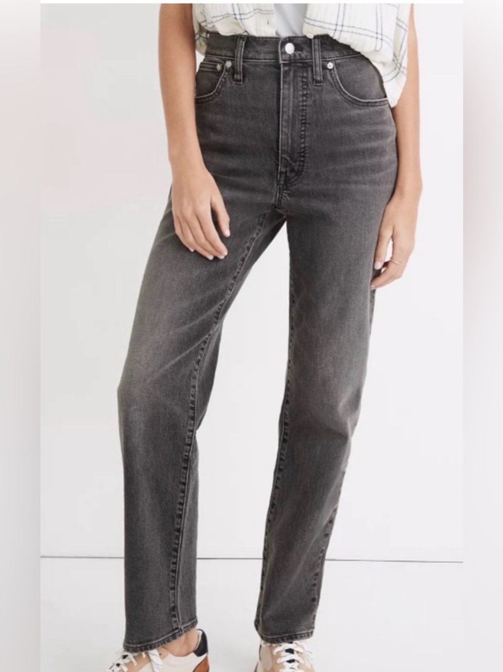 Madewell High-Rise Straight Leg Jeans - Charcoal Gray